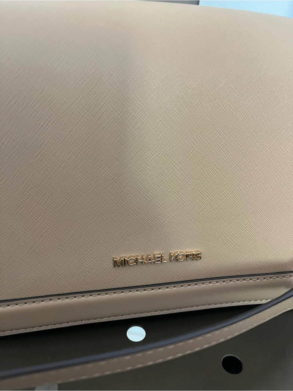 Michael Kors Beige Taupe Crossbody with Chain Strap
